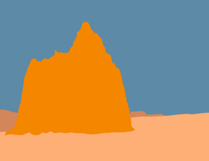 Illustration of Temple of the Moon in Cathedral Valley in the backcountry of Capitol Reef National Park.